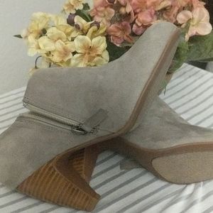 Suede heel ankle boots